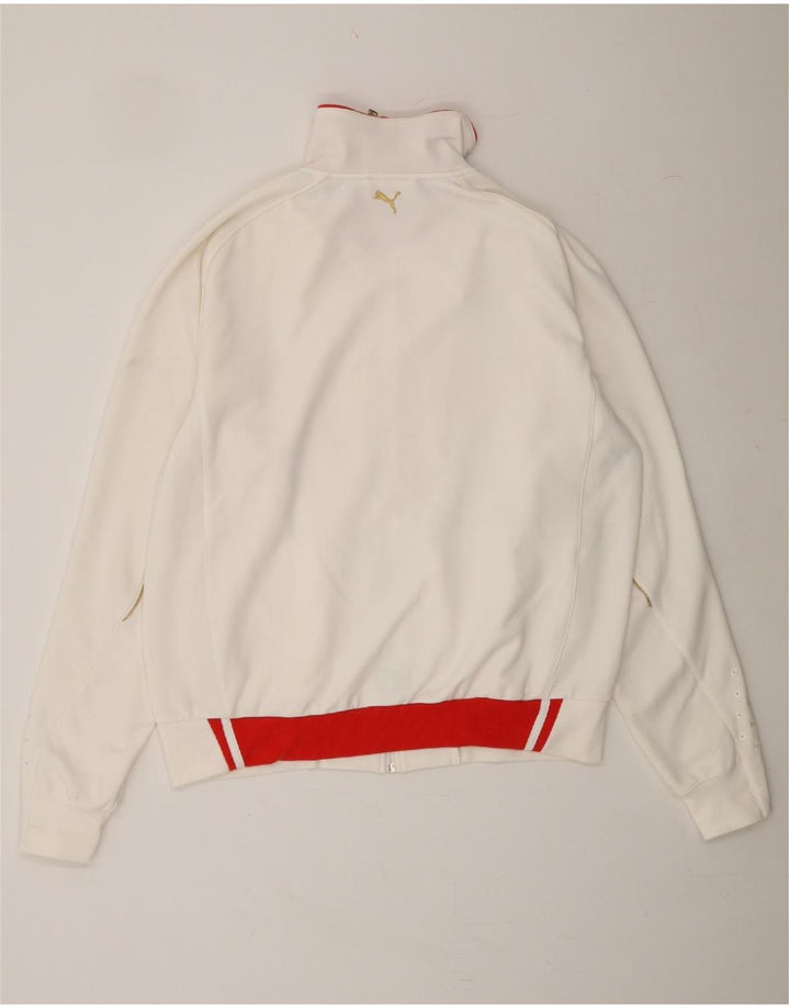 PUMA Womens Tracksuit Top Jacket UK 20 2XL White Colourblock Cotton Vintage Puma and Second-Hand Puma from Messina Hembry 