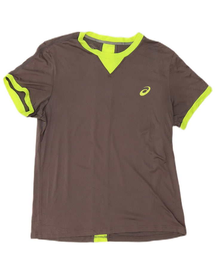 Camiseta masculina Asics Top cinza médio colorblock