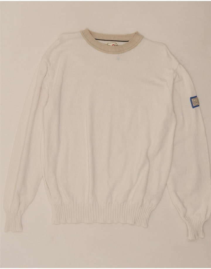 MURPHY & NYE Womens Crew Neck Jumper Sweater UK 20 2XL White Cotton Vintage Murphy & Nye and Second-Hand Murphy & Nye from Messina Hembry 