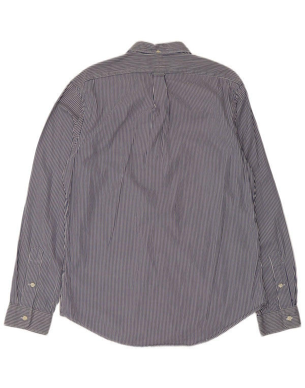 Polo Ralph Lauren Camisa masculina slim fit grande algodão listrado azul marinho