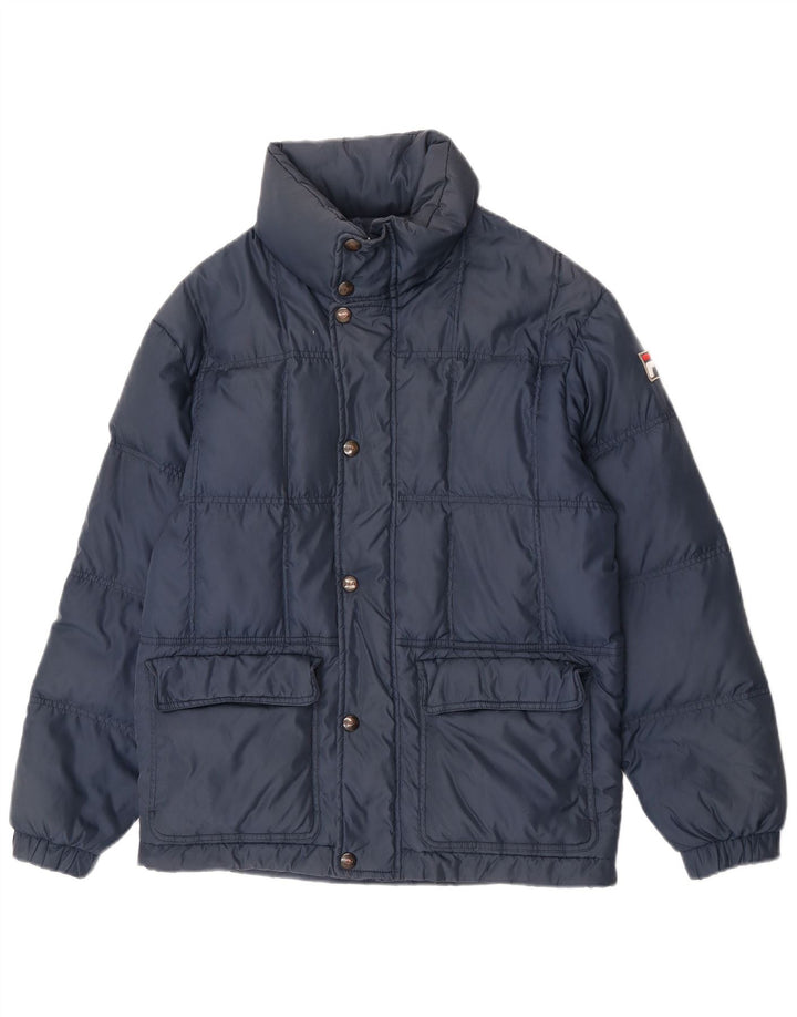 Jaqueta masculina Fila acolchoada com capuz IT 44 XS azul marinho nylon