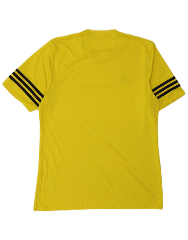 ADIDAS Mens Climalite T-Shirt Top Grande Poliéster Amarelo