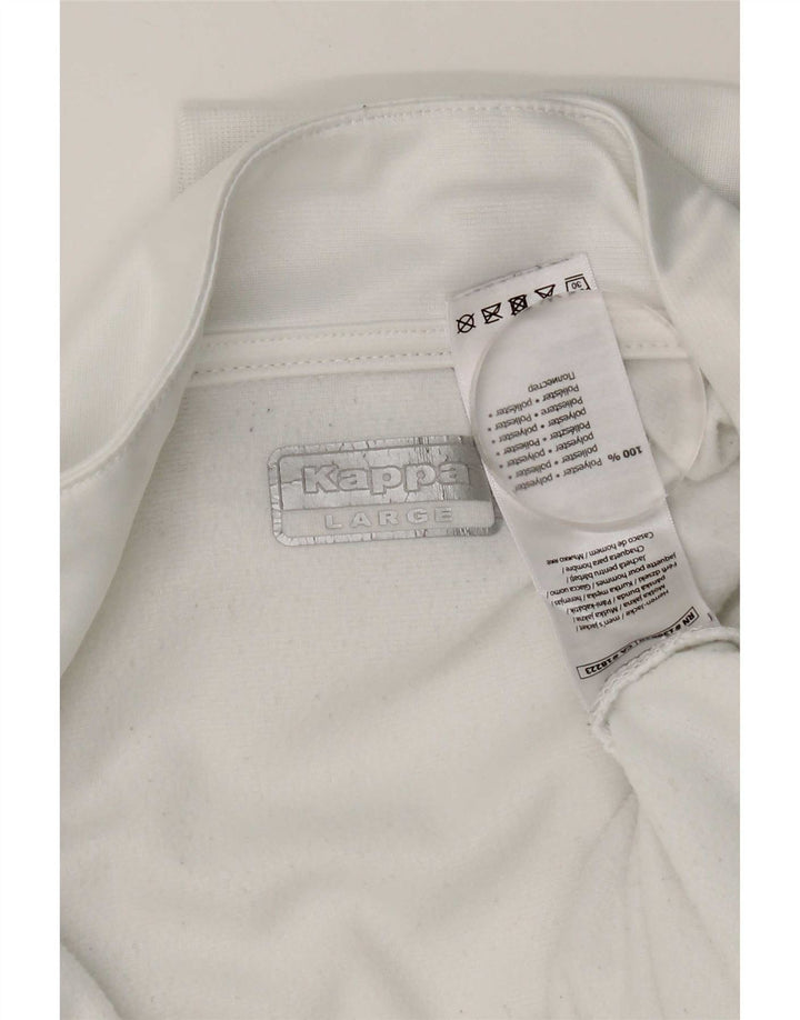 Kappa Mens Graphic Tracksuit Top Jaqueta Grande Poliéster Branco