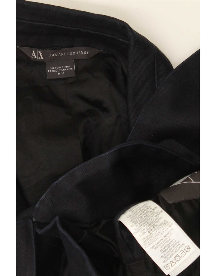 Jaqueta Blazer Masculina Armani Exchange com 2 Botões Reino Unido 38 Algodão Azul Marinho Médio