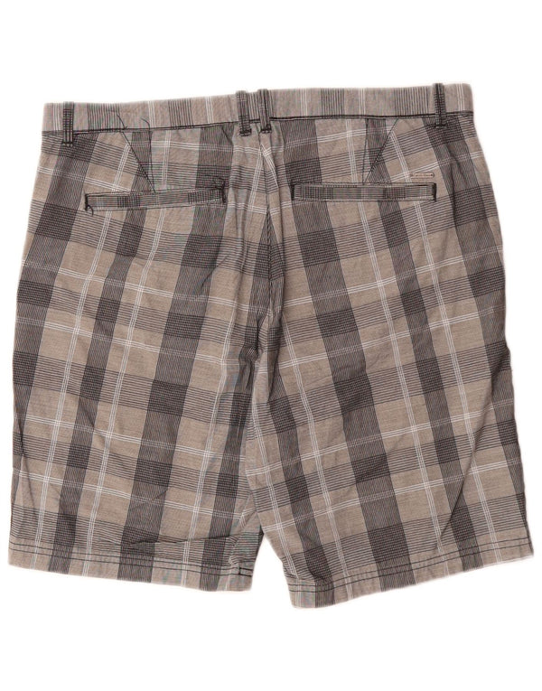Shorts Chino masculino Calvin Klein W32 algodão xadrez cinza médio