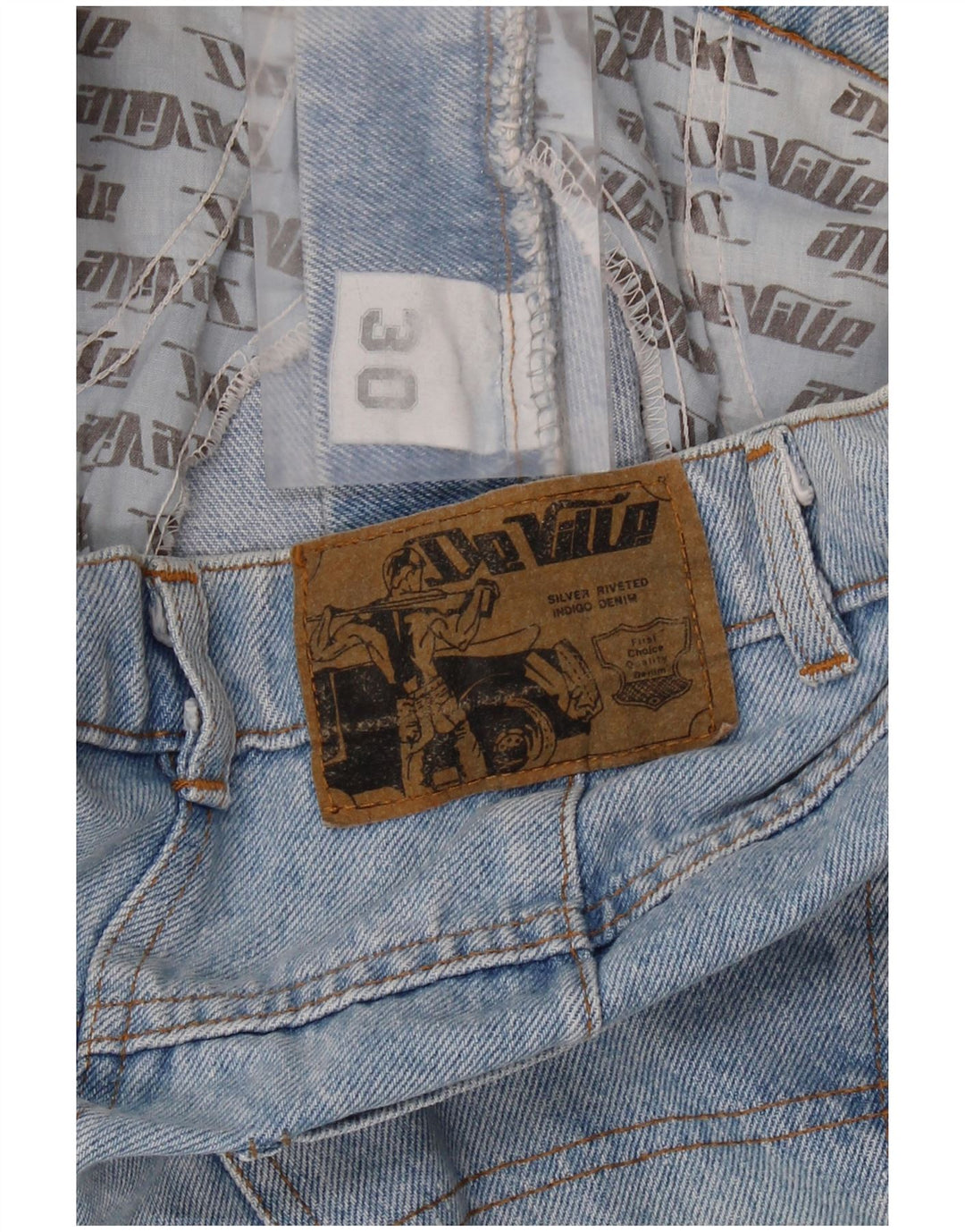 Saia jeans feminina DE VILLE W30 algodão azul médio