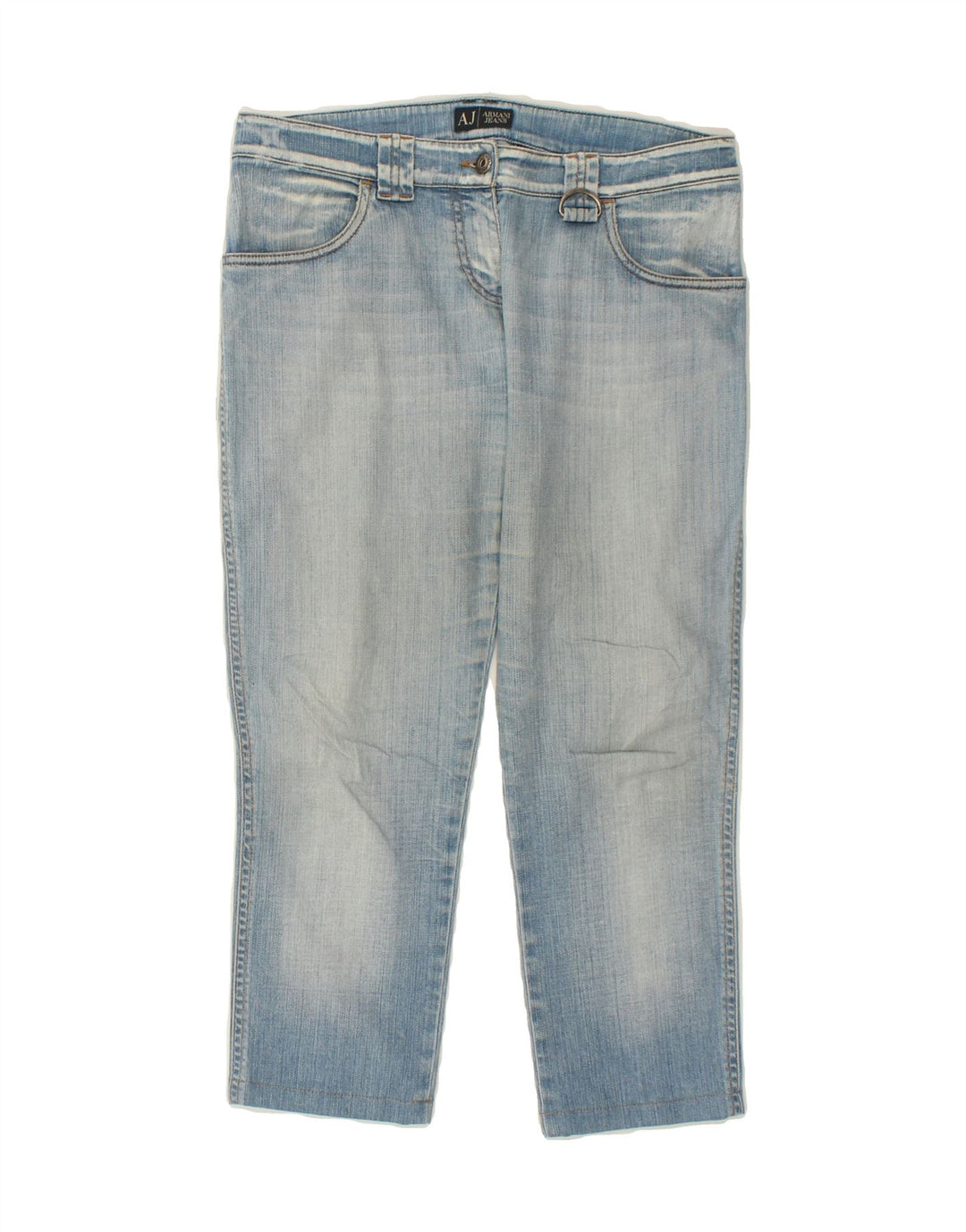 ARMANI Womens Tapered Cropped Jeans W28 L25 Blue Cotton Vintage Armani and Second-Hand Armani from Messina Hembry 