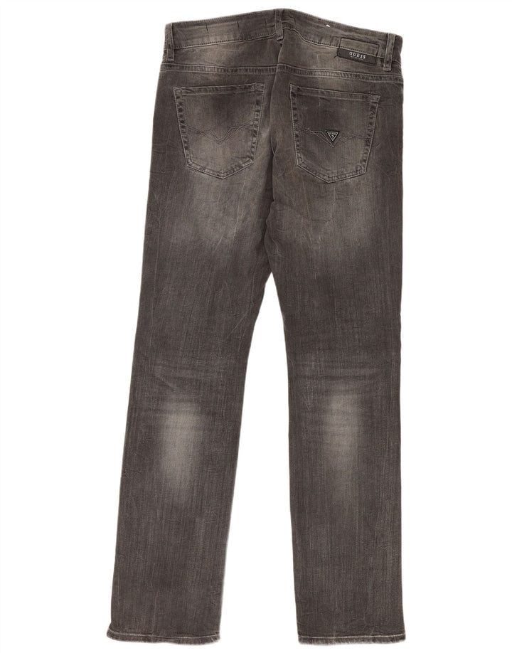 Guess Mens Angels Slim Jeans W30 L32 Cinza Algodão
