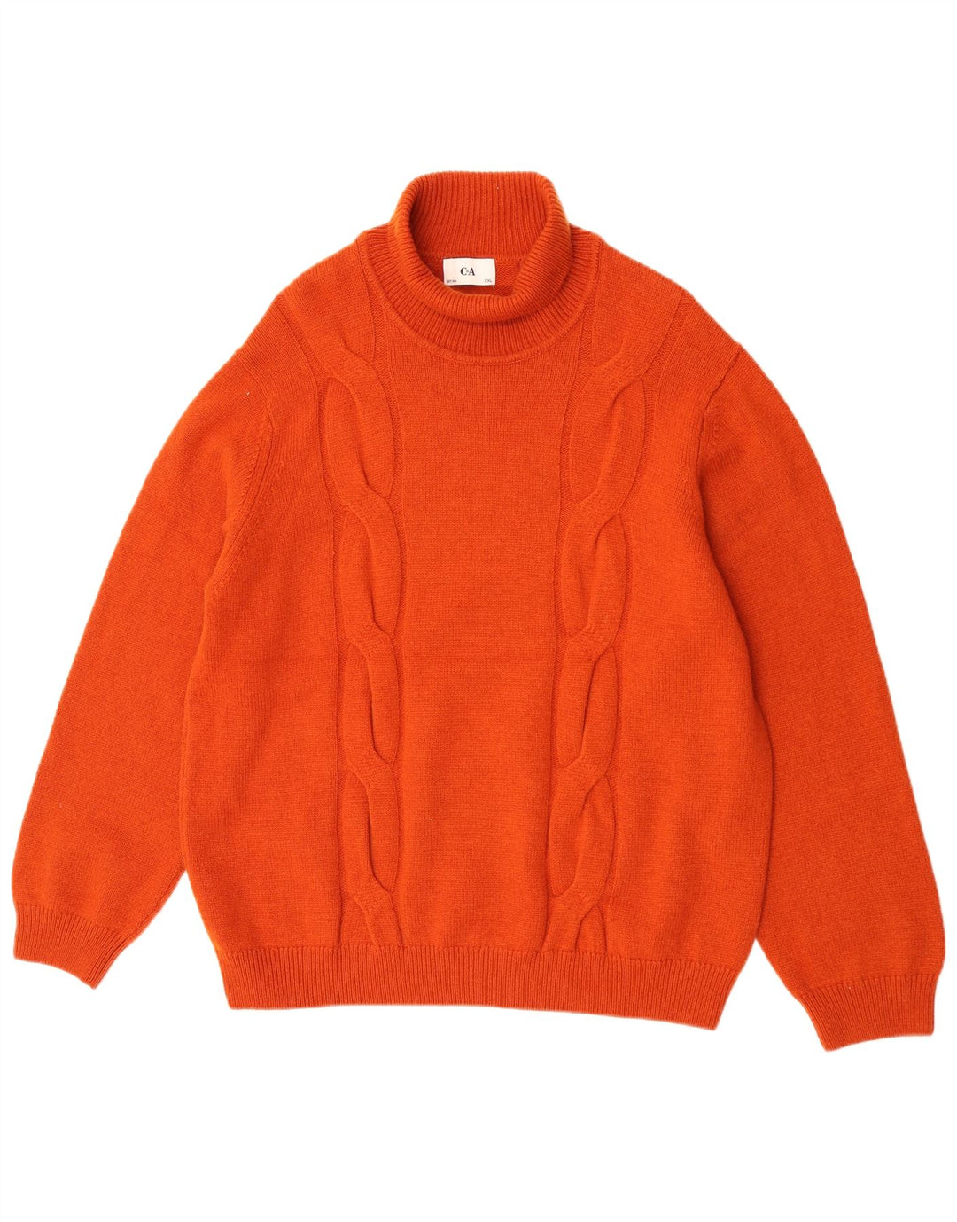 C&A Suéter masculino com gola redonda 2XL lã laranja