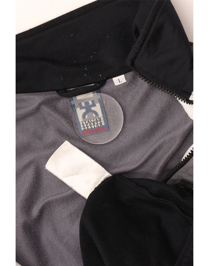 Lotto Mens Graphic Tracksuit Top Jacket Grande Preto Colorblock Poliéster