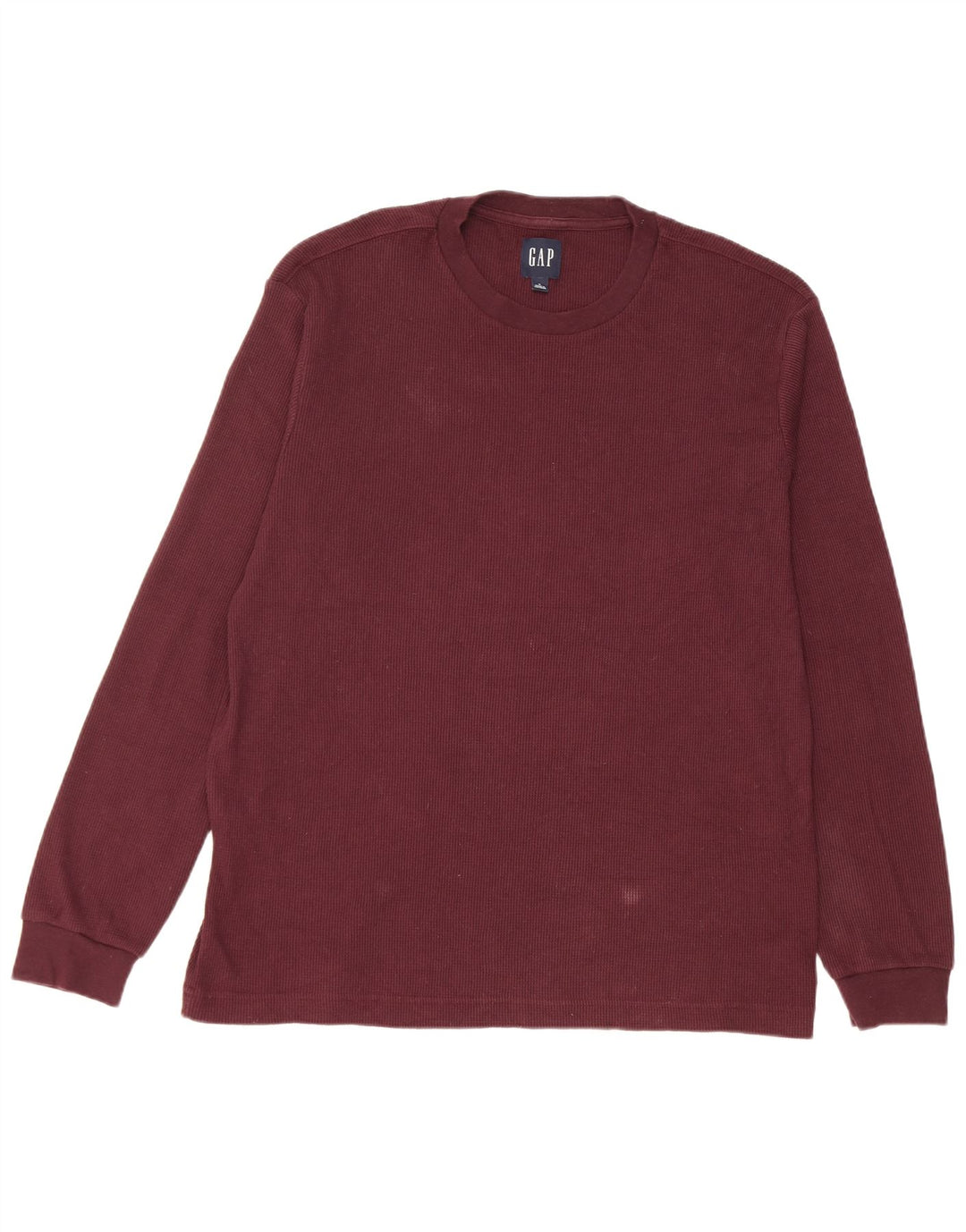 Gap Mens Top Manga Longa Médio Algodão Borgonha