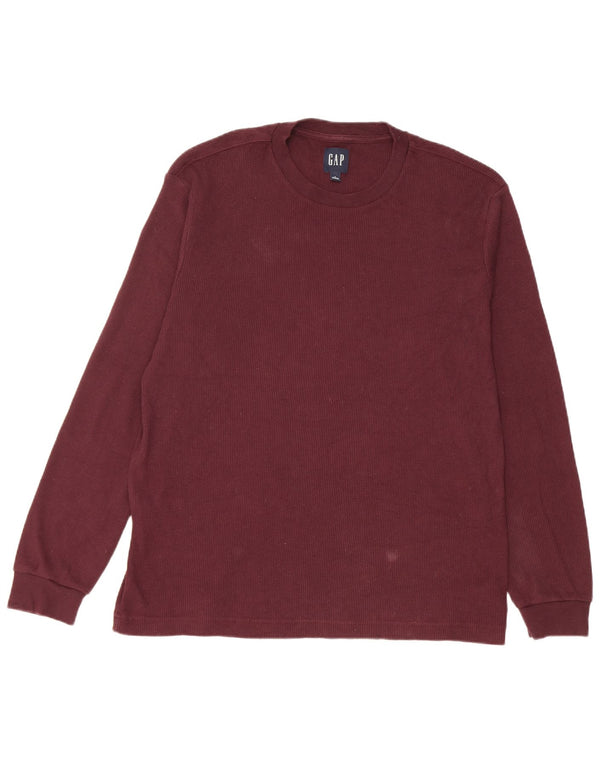 Gap Mens Top Manga Longa Médio Algodão Borgonha