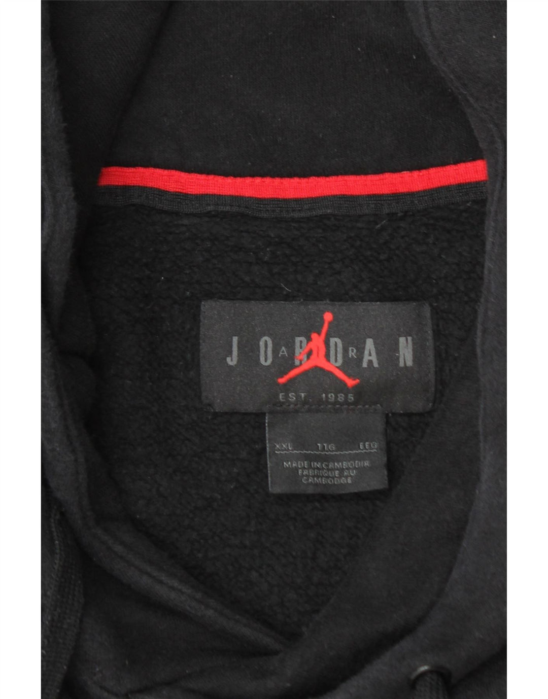 JORDAN moletom com capuz gráfico masculino 2XL algodão preto