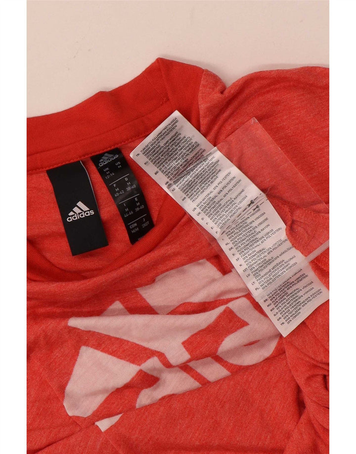 Adidas Camiseta Feminina Graphic Top UK 12/14 Médio Vermelho Poliéster