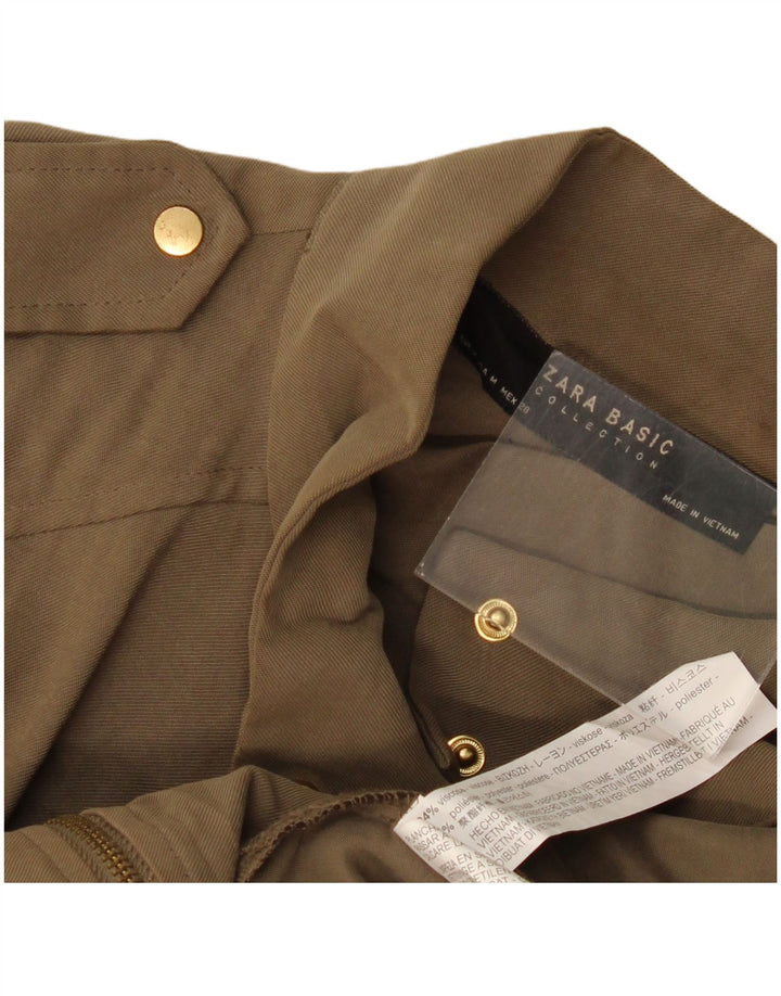 Jaqueta militar feminina Zara UK 14 viscose cáqui média