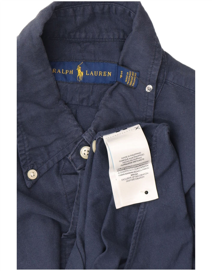Ralph Lauren Camisa masculina pequena algodão azul marinho