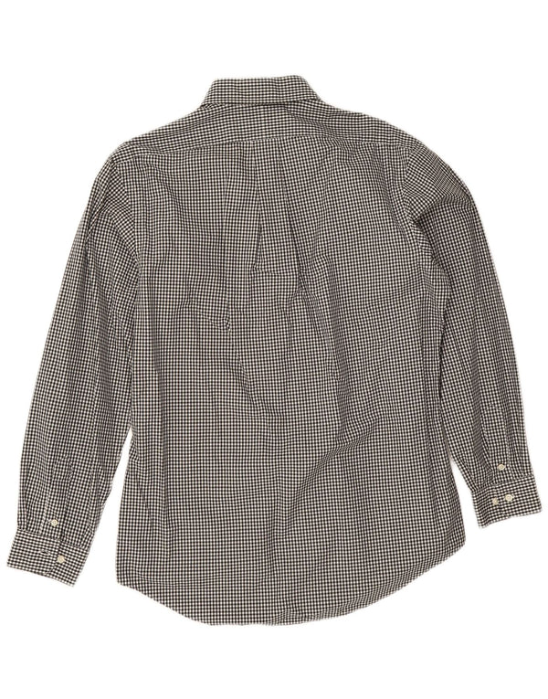 Polo Ralph Lauren Mens Custom Fit Camisa Tamanho 17 Grande Algodão Preto Gingham