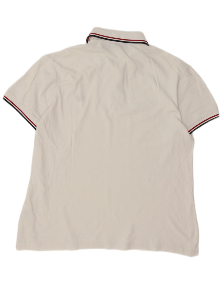 Camisa polo masculina Fred Perry grande algodão listrado branco