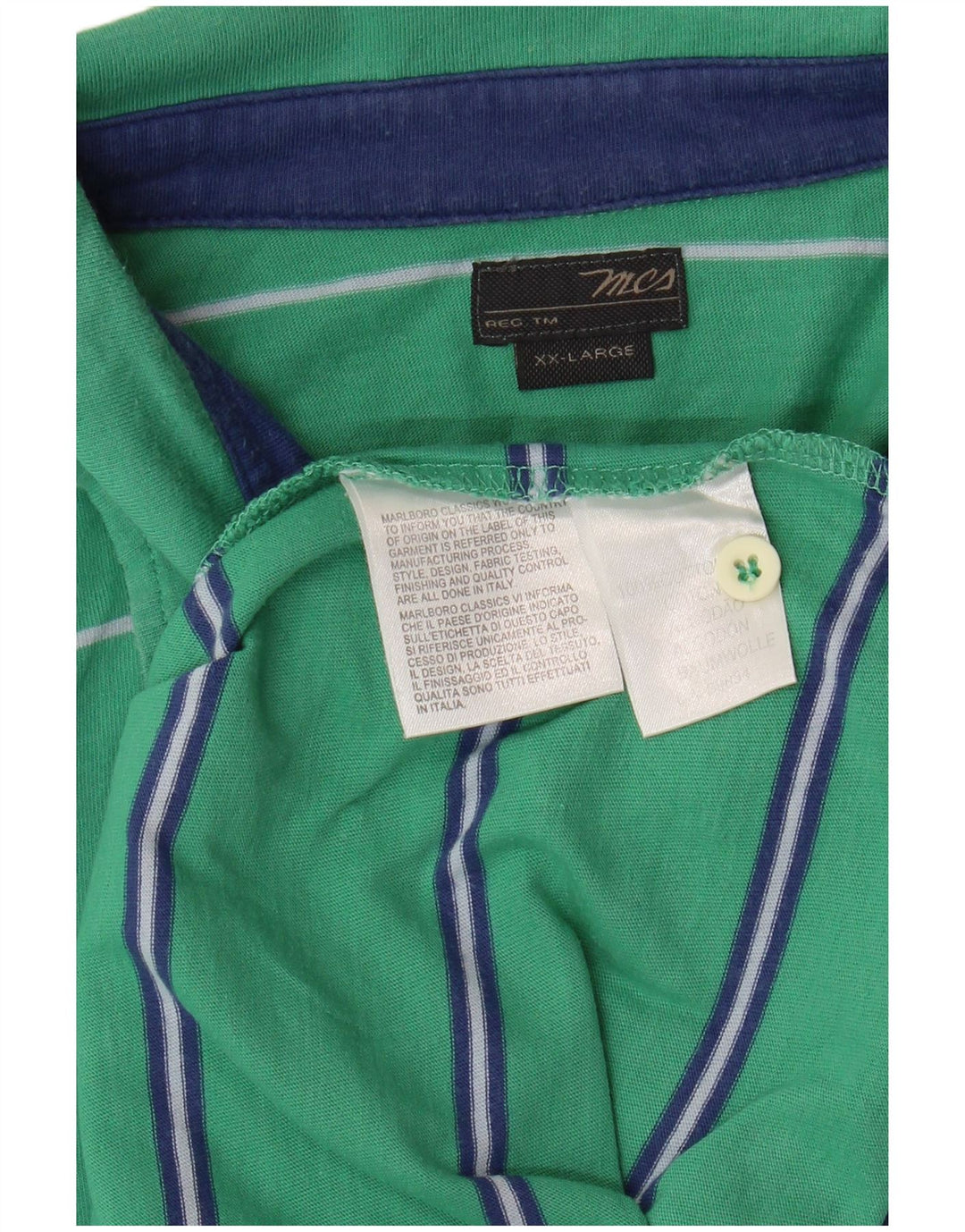 Camisa polo masculina MARLBORO CLASSICS 2XL algodão listrado verde