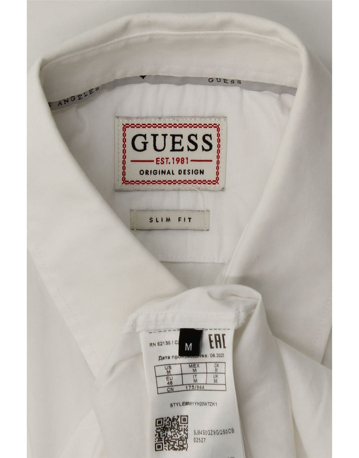 Camisa masculina Guess Slim Fit médio algodão branco