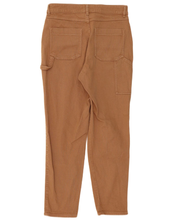 Calça cargo slim feminina Fat Face UK 10 pequena W30 L28 algodão bege
