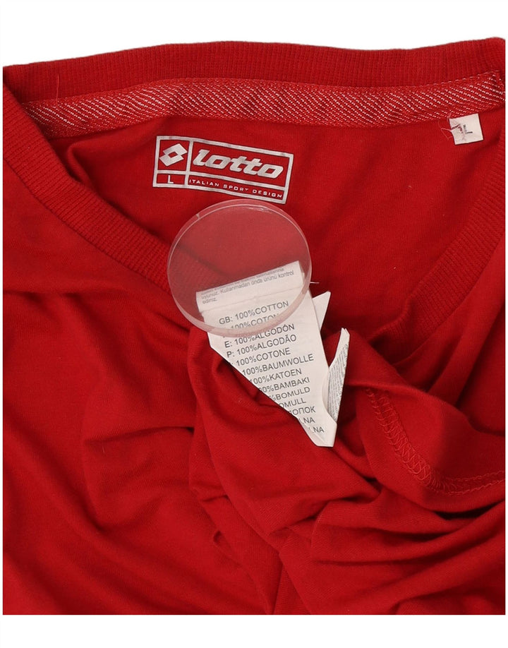 Camiseta masculina Lotto Top grande de algodão vermelho