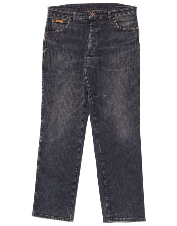 Wrangler Masculino Texas Stretch Straight Jeans W34 L32 Azul Algodão