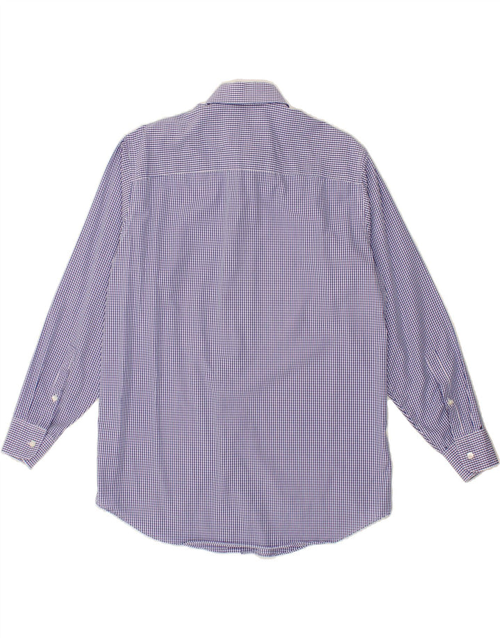 CALVIN KLEIN Camisa masculina de ajuste regular tamanho 15 1/2 algodão guingão azul médio
