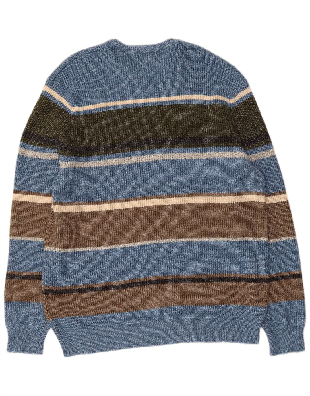 Suéter masculino Marks & Spencer com gola redonda XL poliamida listrada azul