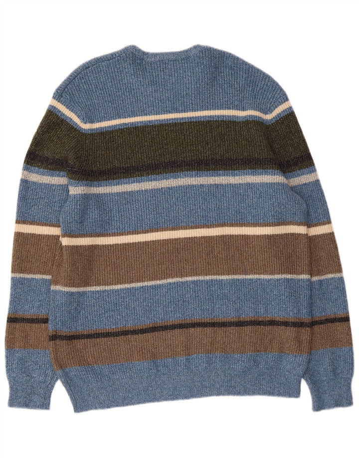 Suéter masculino Marks & Spencer com gola redonda XL poliamida listrada azul