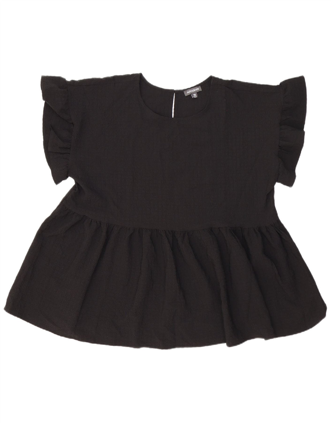 Blusa feminina Marks & Spencer Autograph Oversized Top Reino Unido 16 Grande Preto