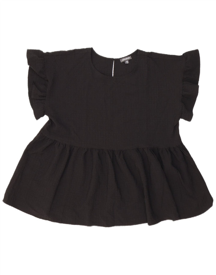 Blusa feminina Marks & Spencer Autograph Oversized Top Reino Unido 16 Grande Preto
