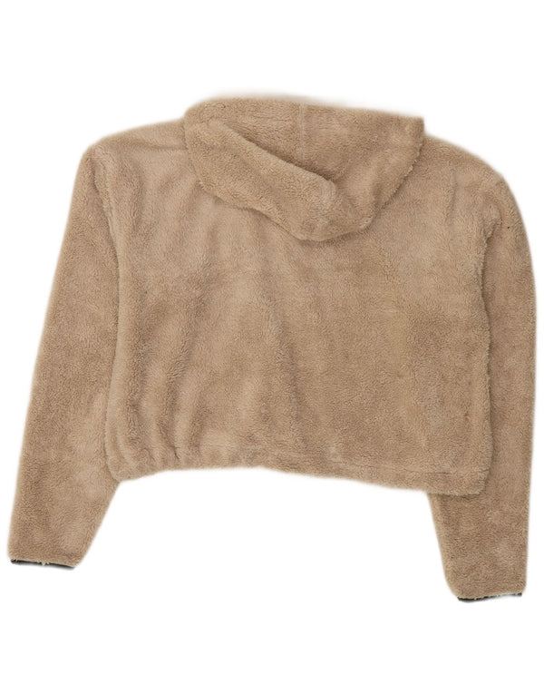 Suéter feminino de lã com capuz e gola alta da Topshop Reino Unido 8 pequeno bege