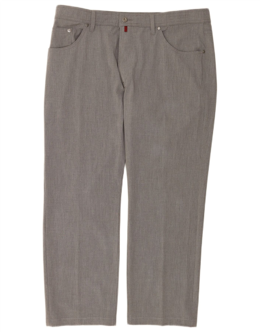 Pierre Cardin Calça masculina reta casual W40 L30 cinza poliéster