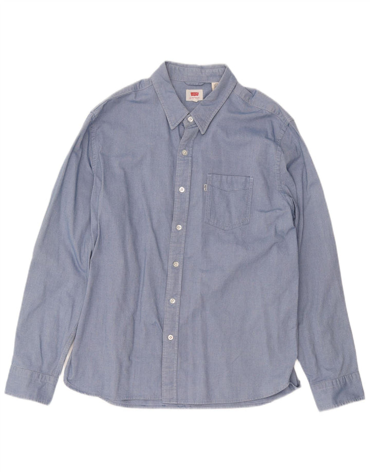 Camisa masculina LEVI'S grande algodão azul