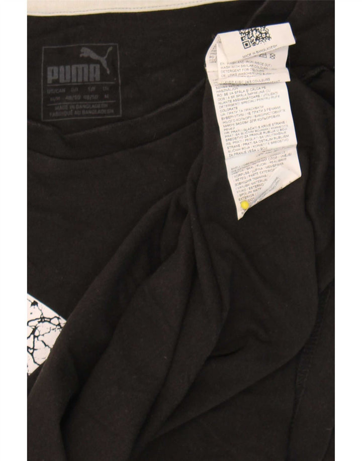 Puma Camiseta Masculina Graphic Top Médio Algodão Preto
