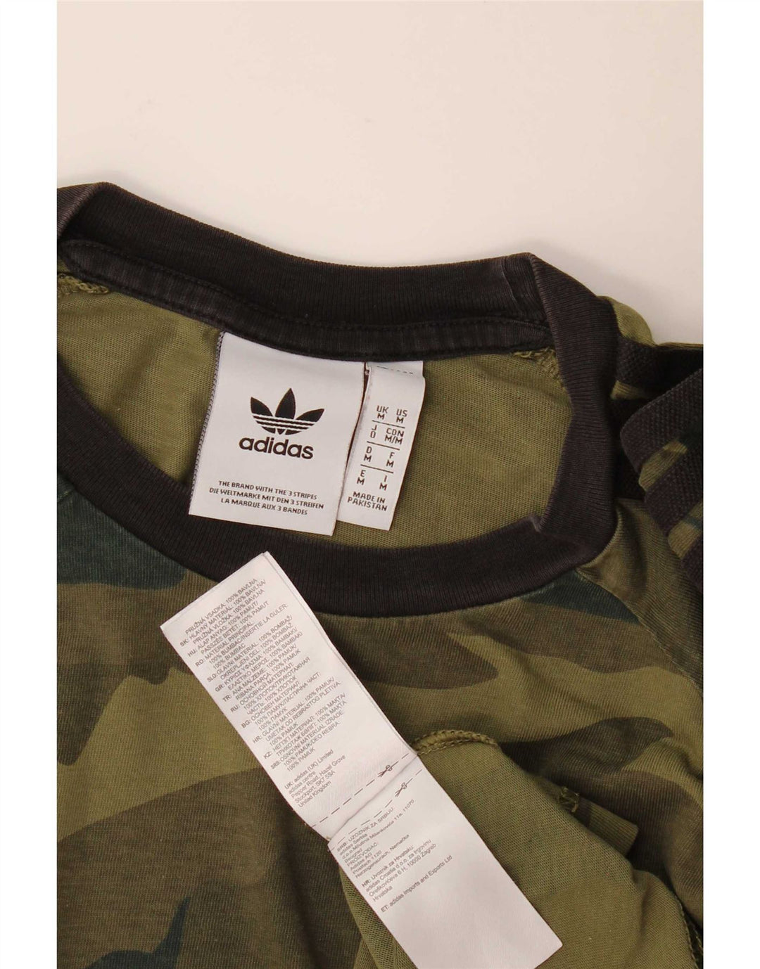 Camiseta masculina Adidas Top médio cáqui algodão camuflado