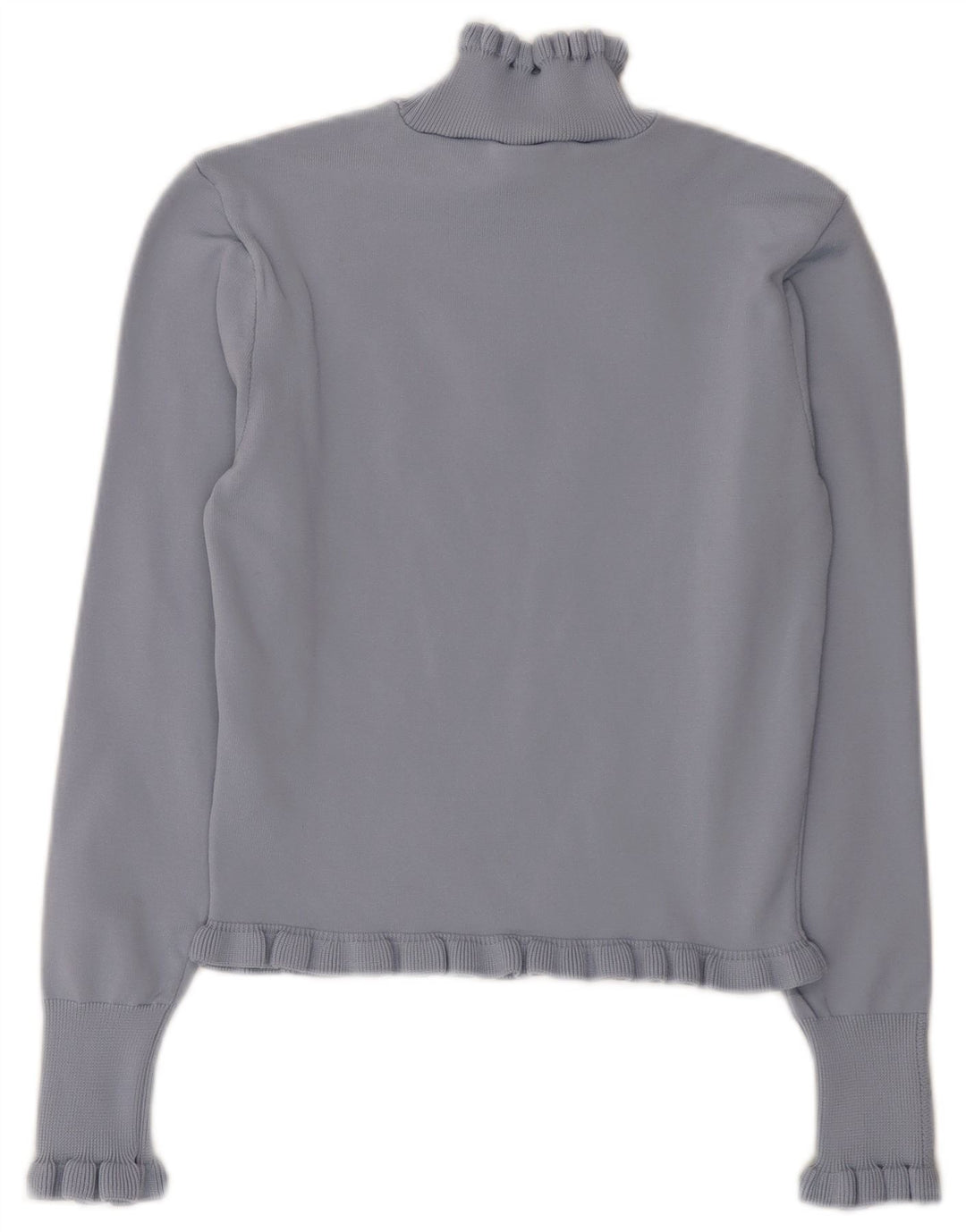 Zara Suéter feminino com gola tartaruga e gola alta, Reino Unido 12 poliéster azul médio