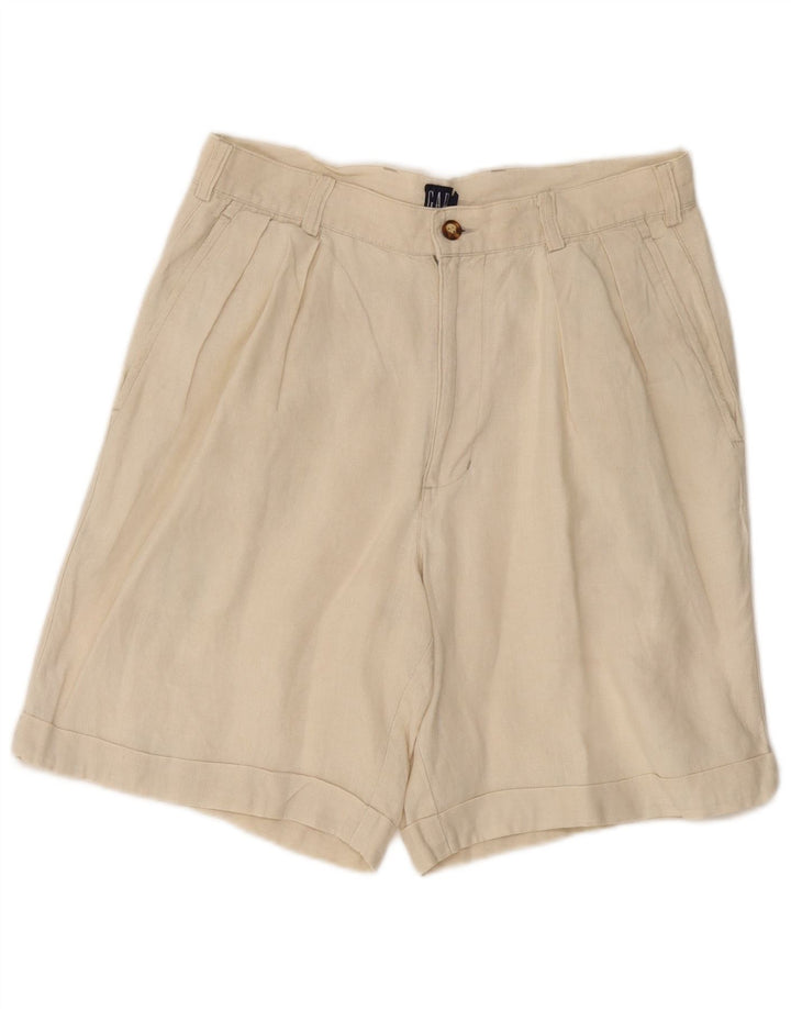 Shorts Chino Feminino Pegged GAP W30 Linho Branco Médio