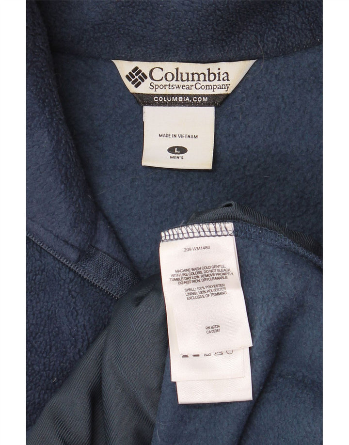 Colete de lã masculino COLUMBIA UK 40 grande poliéster azul marinho