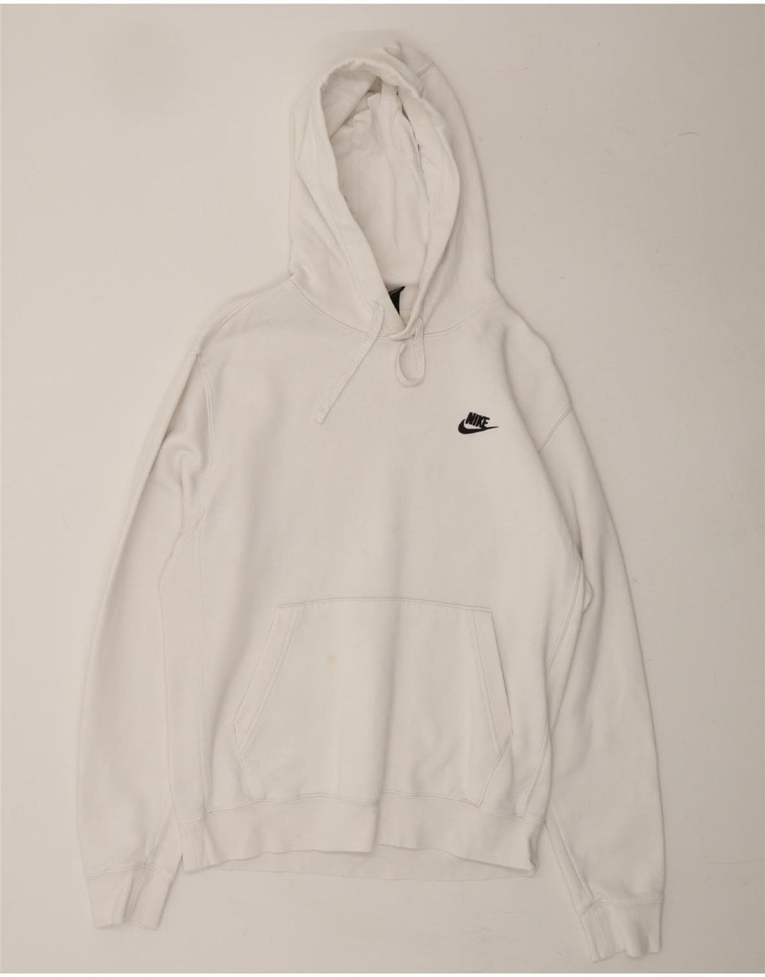 NIKE Mens Hoodie Jumper Small White Cotton Vintage Nike and Second-Hand Nike from Messina Hembry 