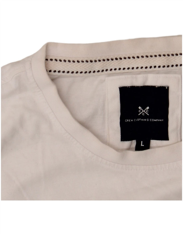 Camiseta masculina Crew Clothing Top grande algodão branco