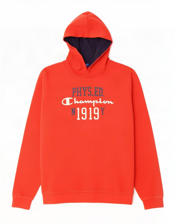 Jumper com capuz gráfico Champion Boys 13-14 anos XL algodão vermelho