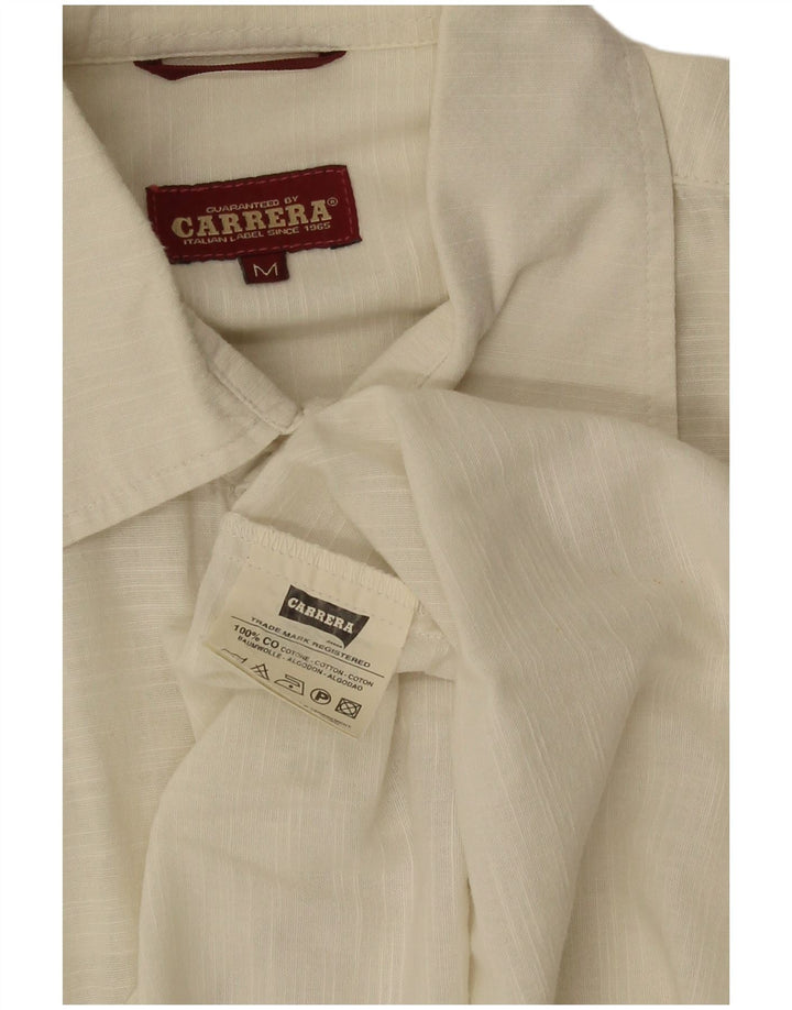 Camisa masculina de manga curta Carrera, algodão branco médio