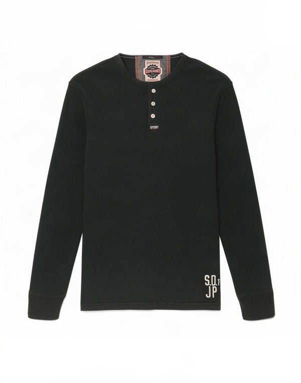 Superdry Mens Graphic Top Manga Longa Médio Algodão Azul Marinho