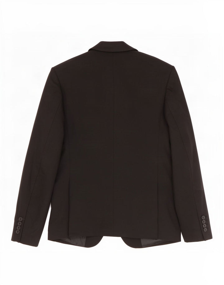 Jaqueta blazer masculina Zara com 2 botões EU 48 poliéster preto médio