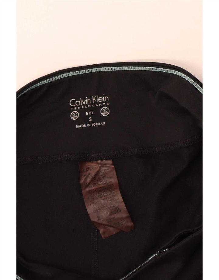 Calvin Klein Leggings Gráficos Femininos Reino Unido 10 Pequeno Preto Nylon
