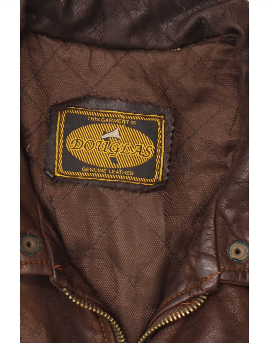 Jaqueta de couro masculina Douglas Loose Fit UK 38 marrom médio