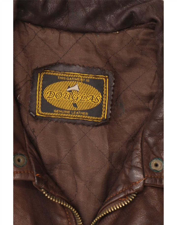 Jaqueta de couro masculina Douglas Loose Fit UK 38 marrom médio