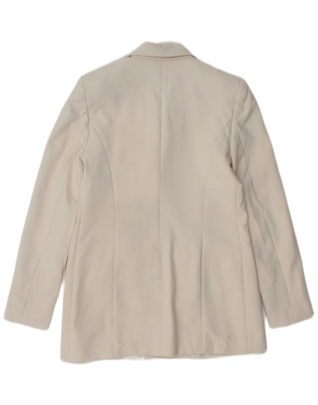 Jaqueta blazer feminina Zara com peito duplo Reino Unido 10 poliéster branco pequeno